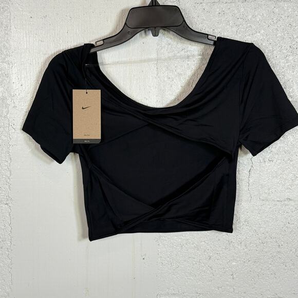 Nike Women's One Classic Dri-FIT Short-Sleeve Cropped Twist-Back Top XS - Picture 1 of 8
